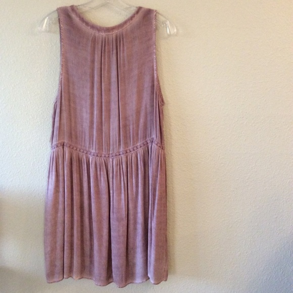 ENTRO Women’s Dress Boho Sleeveless V-neck Feminine Dusty Rose Size‎ Small - Picture 2 of 4